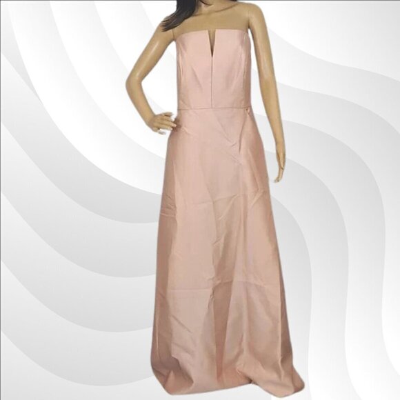 2/$50 Alfred Sung Toasted Sugar Sateen Twill Strapless Dress Size 18 | Elegant - Picture 3 of 7